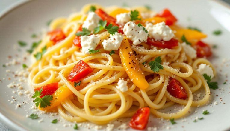 Sembra gourmet ma si prepara in 20': il primo piatto con linguine, ricotta e peperoni che tutti vogliono